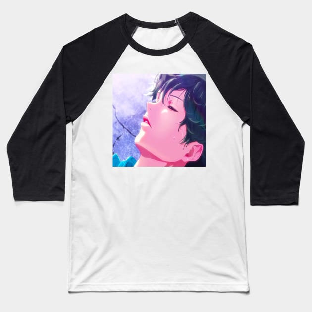 Sleeping Hibiki Baseball T-Shirt by BurritoKitty